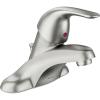 imageMoen WS84503 OneHandle Low Arc Bathroom Faucet ChromeSpot Resist Brushed Nickel
