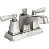 imageMoen WS84922 Conway TwoHandle Centerset Bathroom Faucet with Drain Assembly ChromeSpot Resist Brushed Nickel