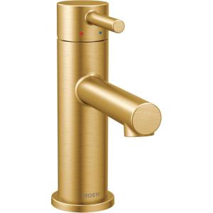 imageMoen 6190BG Align One Handle Modern Bathroom Faucet with Drain Assembly and Optional Deckplate Brushed GoldBrushed Gold