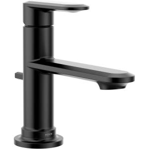 imageMoen 6504BL Greenfield Single Handle Bathroom Sink Faucet Matte Black