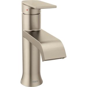 imageMoen 6702BN Genta LX One Handle Single Hole Modern Bathroom Sink Faucet with Optional Deckplate Brushed NickelBrushed Nickel