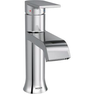 imageMoen 6702BN Genta LX One Handle Single Hole Modern Bathroom Sink Faucet with Optional Deckplate Brushed NickelChrome