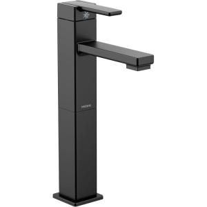 imageMoen 90 Degree Matte Black OneHandle Single Hole Vessel Sink Modern Bathroom Faucet S6712BL
