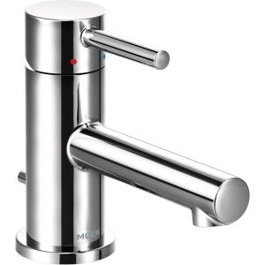 imageMoen Align Chrome OneHandle Single Hole Low Profile Modern Bathroom Faucet with Drain Assembly 6191Chrome