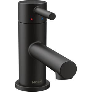 imageMoen Align Chrome OneHandle Single Hole Low Profile Modern Bathroom Faucet with Drain Assembly 6191Matte Black