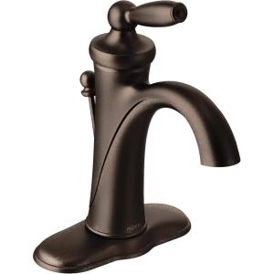 imageMoen Brantford OilRubbed Bronze OneHandle Traditional LowArc Bathroom Faucet with Optional Deckplate and Available Vessel Sink Extension Kit 6600ORBOil Rubbed Bronze