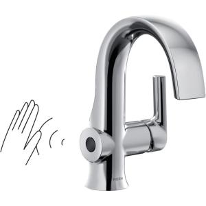 imageMoen Doux Chrome Motionsense Wave Touchless Single Handle Bathroom Sink Faucet S6910EWChrome