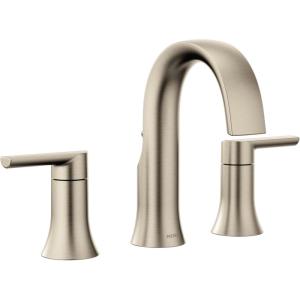 imageMoen Doux Chrome TwoHandle 8Inch Widespread Lever Handle Bathroom Faucet Trim Kit Valve Required TS6925Brushed Nickel