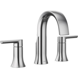 imageMoen Doux Chrome TwoHandle 8Inch Widespread Lever Handle Bathroom Faucet Trim Kit Valve Required TS6925Chrome