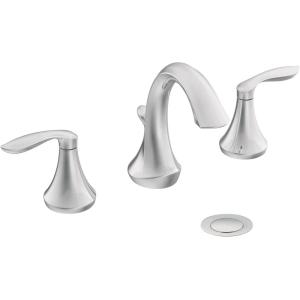 imageMoen Eva OilRubbed Bronze TwoHandle High Arc Widespread Bathroom Sink Faucet for 3Hole Setups with Valve Included TV6420ORBChrome