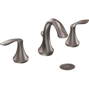 imageMoen Eva OilRubbed Bronze TwoHandle High Arc Widespread Bathroom Sink Faucet for 3Hole Setups with Valve Included TV6420ORBOil Rubbed Bronze