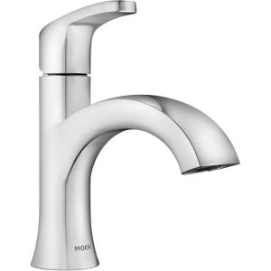 imageMoen Karis Chrome OneHandle Single Hole Bathroom Sink Faucet with Optional Deckplate 84346Chrome