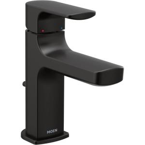 imageMoen Rizon Chrome OneHandle Modern Bathroom Faucet with Drain Assembly 6900Matte Black