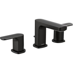 imageMoen Rizon Matte Black TwoHandle Widespread Bathroom Faucet Valve Required T6920BLMatte Black