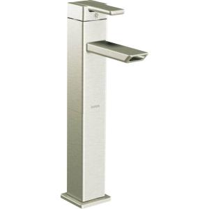 imageMoen S6711 90Degree OneHandle Vessel Sink Modern Bathroom Faucet ChromeBrushed Nickel