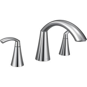 imageMoen T373 Glyde Chrome TwoHandle high arc Roman tub FaucetChrome