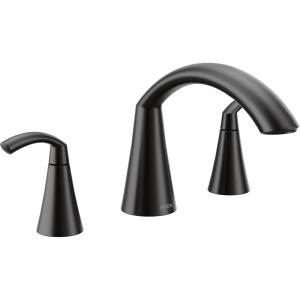imageMoen T373 Glyde Chrome TwoHandle high arc Roman tub FaucetMatte Black