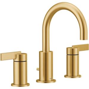 imageMoen T6222BL CIA Collection 8 in Widespread 2Handle HighArc Bathroom Faucet Trim Kit Valve Required Matte BlackBrushed Gold