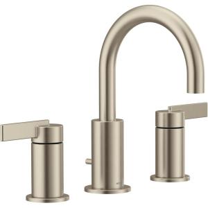 imageMoen T6222BL CIA Collection 8 in Widespread 2Handle HighArc Bathroom Faucet Trim Kit Valve Required Matte BlackBrushed Nickel