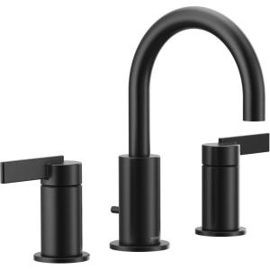 imageMoen T6222BL CIA Collection 8 in Widespread 2Handle HighArc Bathroom Faucet Trim Kit Valve Required Matte BlackMatte Black