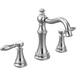 imageMoen TS42108BL Weymouth TwoHandle Lever Handle Bathroom Faucet Trim Kit Valve Required Matte BlackChrome
