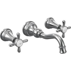 imageMoen TS42112ORB Weymouth Cross Handle Wall Mount Bathroom Faucet Trim Valve Required Oil Rubbed BronzeMatte Black