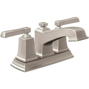imageMoen WS84800 TwoHandle Low Arc Bathroom Faucet ChromeSpot Resist Brushed Nickel