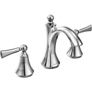 imageMoen Wynford Chrome TwoHandle Widespread HighArc Bathroom Faucet with Lever Handles Valve Required T4520Chrome