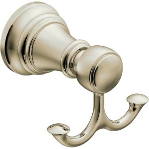 imageMoen YB8403BG Weymouth Double Robe Hook Brushed GoldPolished Nickel