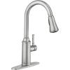 imageMOEN 87801SRS Conneaut One Handle Pulldown Kitchen Sink Faucet with Reflex Docking and Power Clean Spot Resist StainlessFaucet only
