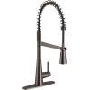 imageMoen 5925EWBL Sleek Spring Pulldown Kitchen Faucet with Power Boost Matte BlackBlack Stainless