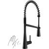imageMoen 5925EWBL Sleek Spring Pulldown Kitchen Faucet with Power Boost Matte BlackMatte Black