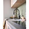 imageMoen 5926 Genta LX OneHandle High Arc Pulldown Kitchen Faucet ChromeMatte Black