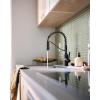 imageMoen 5926 Genta LX OneHandle High Arc Pulldown Kitchen Faucet ChromeMatte Black