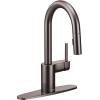 imageMoen 5965 One Handle Pulldown Bar Faucet with Power Clean Featuring Reflex ChromeBlack Stainless