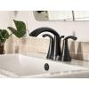 imageMoen 6172BL Glyde TwoHandle High Arc Centerset Bathroom Faucet Matte Black