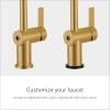 imageMoen 7622EVC CIA Smart Faucet Touchless Pull Down Sprayer Kitchen Faucet with Voice Control and Power Boost Includes Optional Matte Black Accents ChromeBrushed Gold