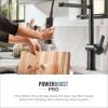 imageMoen 7622EVC CIA Smart Faucet Touchless Pull Down Sprayer Kitchen Faucet with Voice Control and Power Boost Includes Optional Matte Black Accents ChromeBrushed Gold