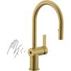imageMoen 7622EVC CIA Smart Faucet Touchless Pull Down Sprayer Kitchen Faucet with Voice Control and Power Boost Includes Optional Matte Black Accents ChromeBrushed Gold
