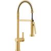 imageMoen 7622EVC CIA Smart Faucet Touchless Pull Down Sprayer Kitchen Faucet with Voice Control and Power Boost Includes Optional Matte Black Accents ChromeBrushed Gold
