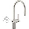 imageMoen 7622EVC CIA Smart Faucet Touchless Pull Down Sprayer Kitchen Faucet with Voice Control and Power Boost Includes Optional Matte Black Accents ChromeSpot Resist Stainless
