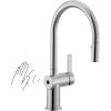 imageMoen 7622EVC CIA Smart Faucet Touchless Pull Down Sprayer Kitchen Faucet with Voice Control and Power Boost Includes Optional Matte Black Accents ChromeChrome