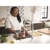 imageMoen 7622EVC CIA Smart Faucet Touchless Pull Down Sprayer Kitchen Faucet with Voice Control and Power Boost Includes Optional Matte Black Accents ChromeChrome