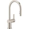 imageMoen 7622EVC CIA Smart Faucet Touchless Pull Down Sprayer Kitchen Faucet with Voice Control and Power Boost Includes Optional Matte Black Accents ChromeSpot Resist Stainless