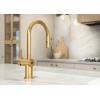 imageMoen 7622EVC CIA Smart Faucet Touchless Pull Down Sprayer Kitchen Faucet with Voice Control and Power Boost Includes Optional Matte Black Accents ChromeBrushed Gold