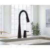 imageMoen 7871BL Sleek OneHandle High Arc Kitchen Faucet with InDeck Handle Matte BlackMatte Black
