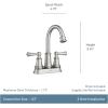 imageMoen Brecklyn Spot Resist Brushed Nickel Two Handle Centerset Lavatory Faucet 3Hole Bathroom Sink Faucet 84162SRN