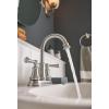imageMoen Brecklyn Spot Resist Brushed Nickel Two Handle Centerset Lavatory Faucet 3Hole Bathroom Sink Faucet 84162SRN