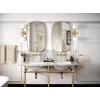 imageMoen Colinet Brushed Gold Traditional Lever Handle Wall Mount 8quot Widespread Bathroom Faucet Trim Valve Required TS44104BG