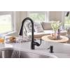 imageMoen Essie Mediterranean Bronze MotionSense Wave OneHandle Touchless Kitchen Faucet with Pulldown Sprayer and Soap Dispenser 87014EWBRBMatte Black
